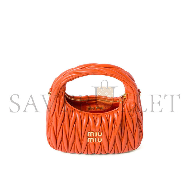 MIU MIU WANDER MATTRESSE TEXTURED HANDBAG 5BC125 (20*19*6cm)